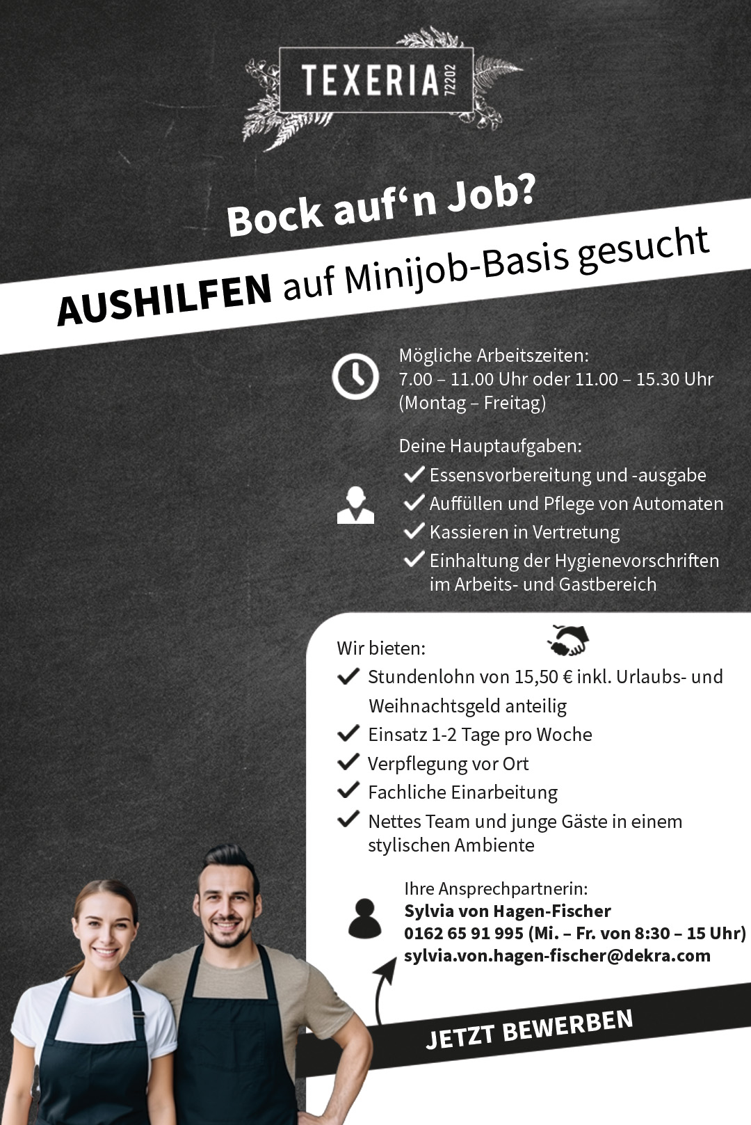 Minijob Texeria Stellenanzeige mobil